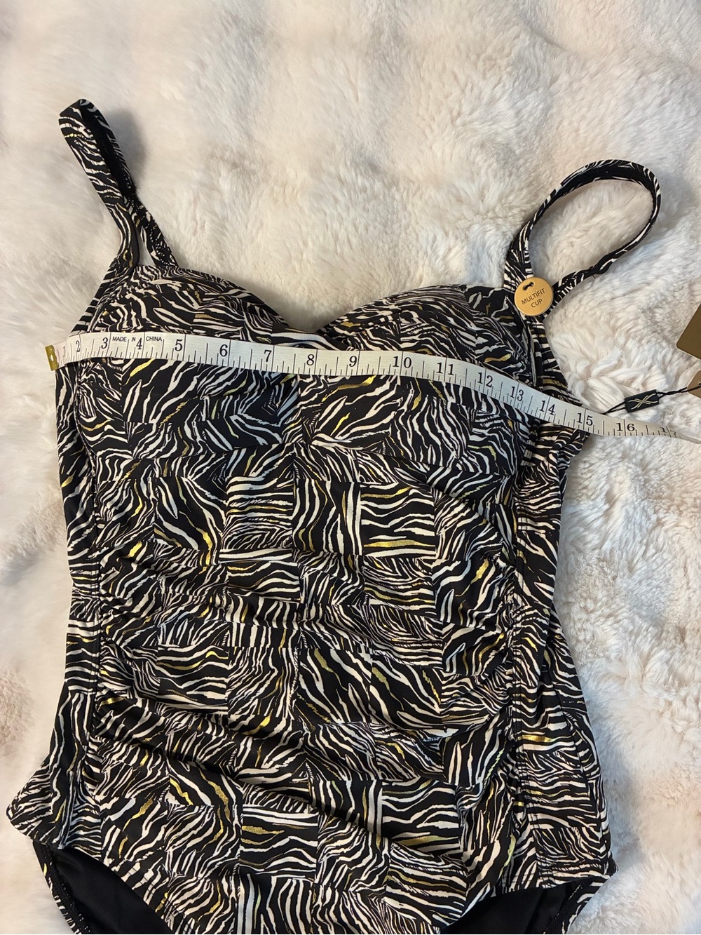 Nip Tuck Swim Size 8 Womens Animal Print One Piece Swimsuit MultifitCup NWT/0213 - Picture 10 of 11